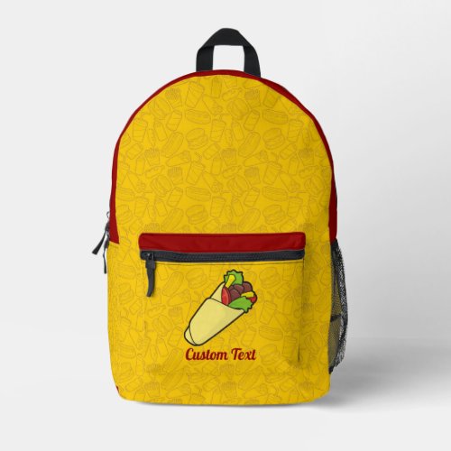 Tortilla Wrap Printed Backpack