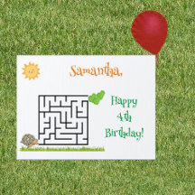 Tortoise and lettuce maze, birthday yard sign