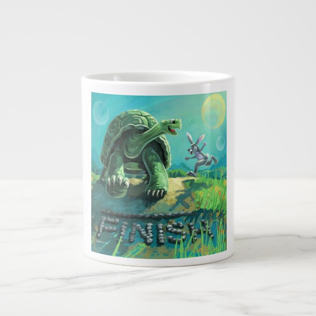 Tortoise and the Hare Art Giant Coffee Mug (Front)