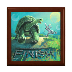 Tortoise and the Hare Art Keepsake Box