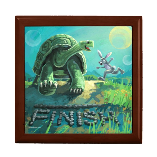Tortoise and the Hare Art Keepsake Box (Front)