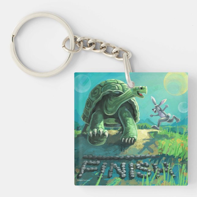 Tortoise and the Hare Art Keychain (Front)