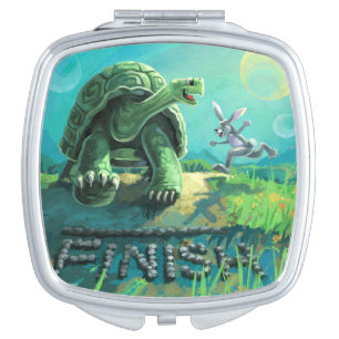 Tortoise and the Hare Art Makeup Mirror