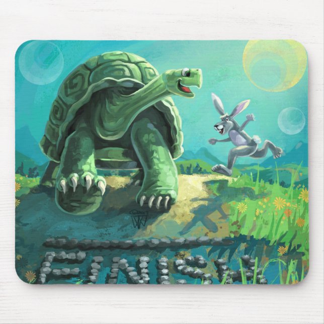 Tortoise and the Hare Art Mouse Pad (Front)