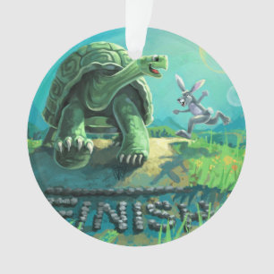 Tortoise and the Hare Art Ornament