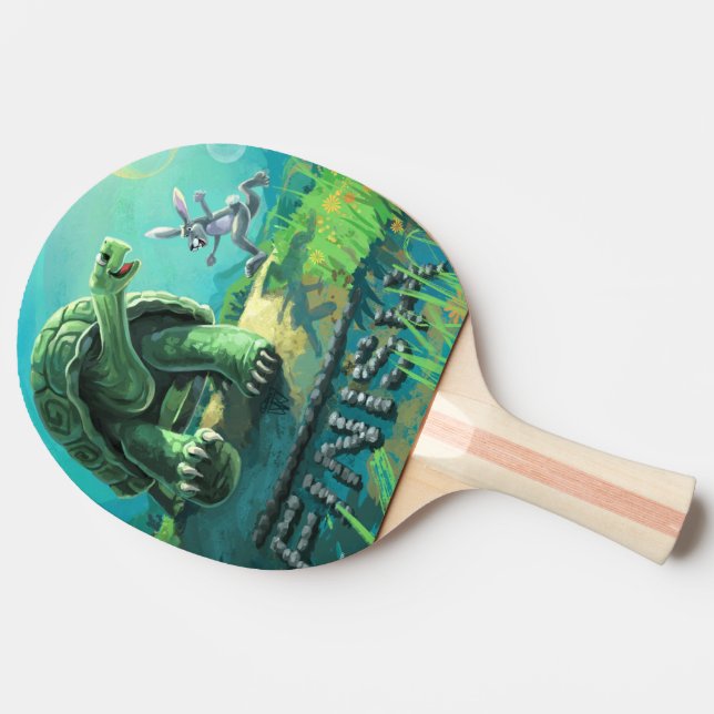 Tortoise and the Hare Art Ping-Pong Paddle (Side)