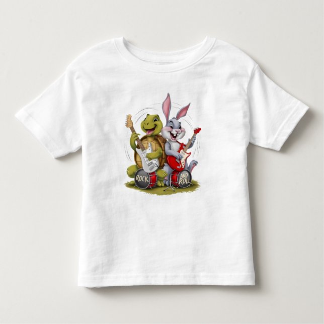 Tortoise and the Hare Rock And Roll Toddler T-shirt (Front)