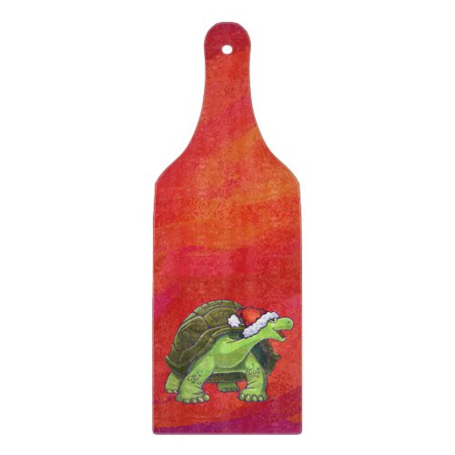 Tortoise Christmas On Red Cutting Board