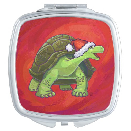 Tortoise Christmas On Red Vanity Mirror