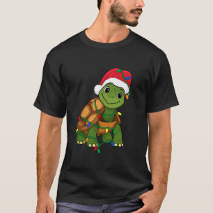 Tortoise Christmas Tree Lights Holiday Reptile Lov T-Shirt