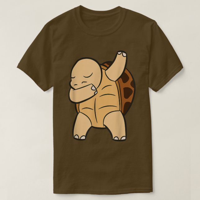 Tortoise Dabbing Cute Sulcata Tortoise  T-Shirt (Design Front)