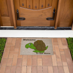 Tortoise Design Personalised Fiber Doormat