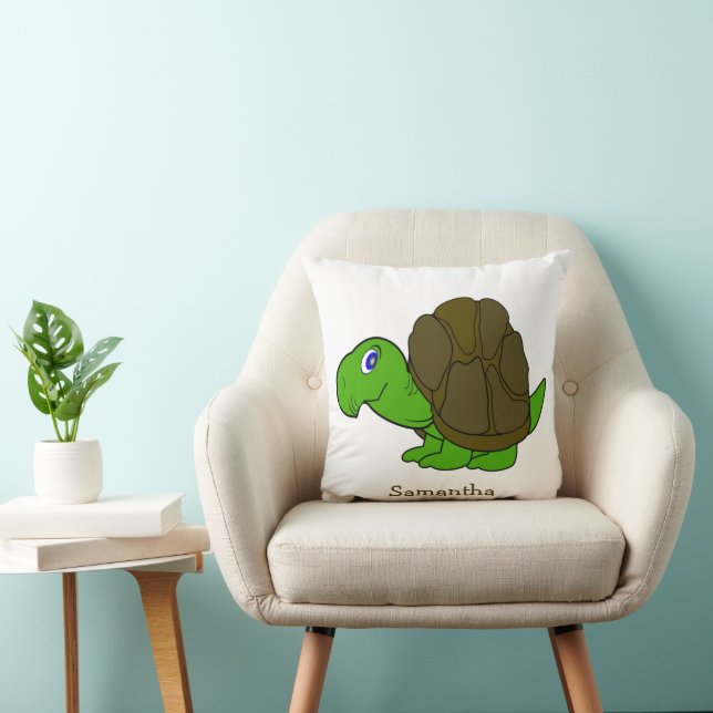 Tortoise Design Personalised Throw Pillow (Chair)