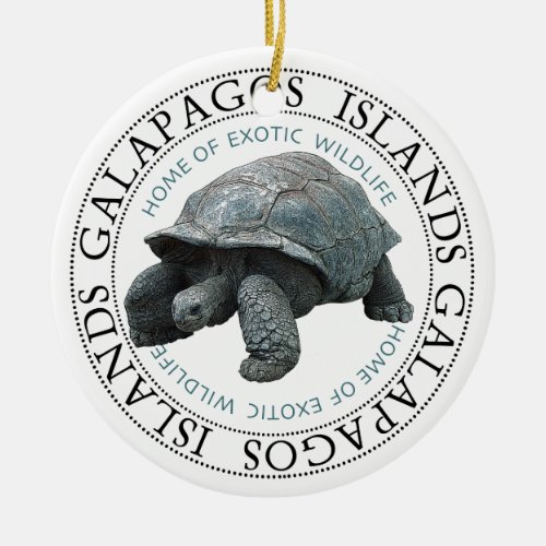 Tortoise Of Galapagos Islands Holiday Ceramic Ornament