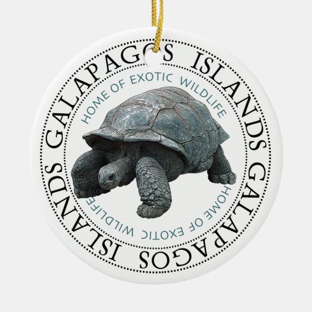 Tortoise Of Galapagos Islands Holiday Ceramic Ornament (Front)