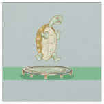 Tortoise on a trampoline fabric