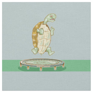 Tortoise on a trampoline fabric