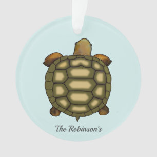 Tortoise on light blue Acrylic Ornament