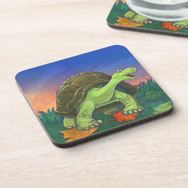 Tortoise Party Center Beverage Coaster (Left Side)