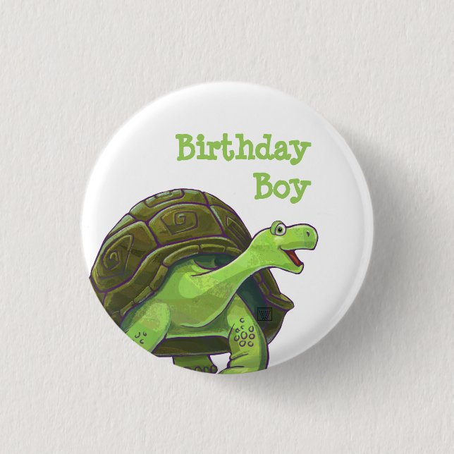 Tortoise Party Center Button (Front)