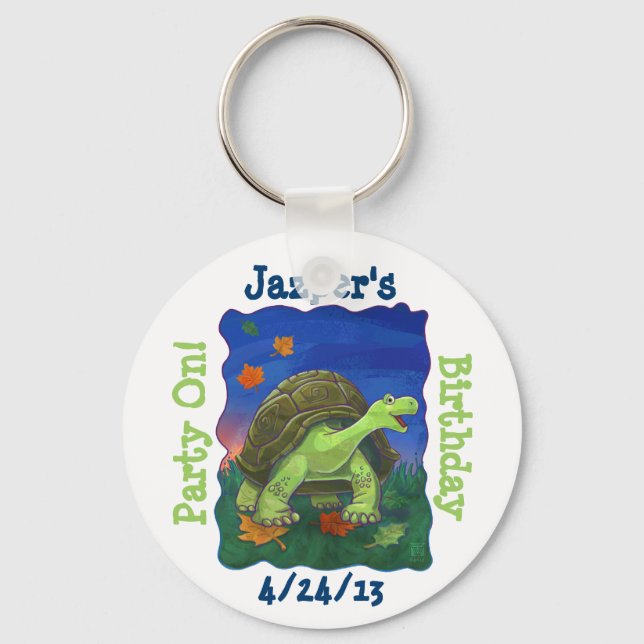 Tortoise Party Center Keychain (Front)