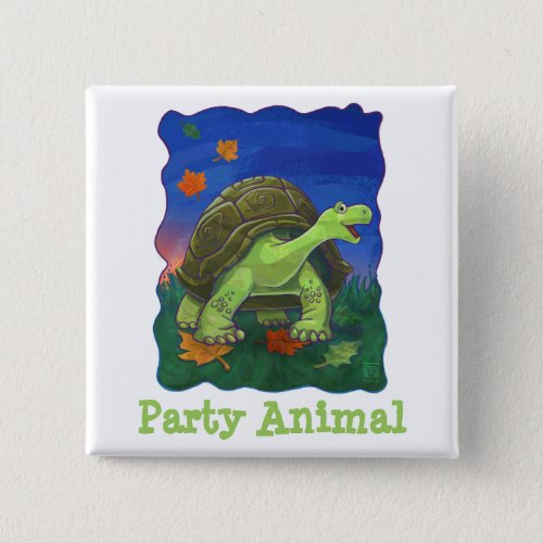 Tortoise Party Center Pinback Button