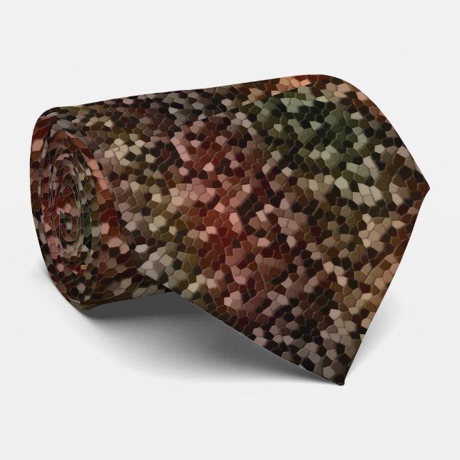 Tortoise Shell Camo Neck Tie (Rolled)