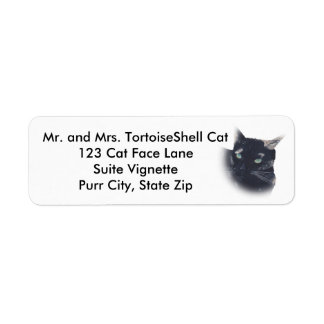 Tortoise Shell Cat Face Address Labels
