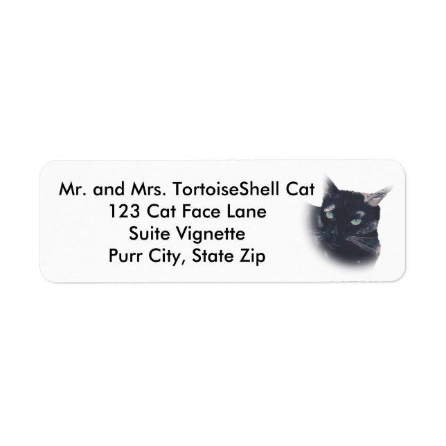 Tortoise Shell Cat Face Address Labels (Front)