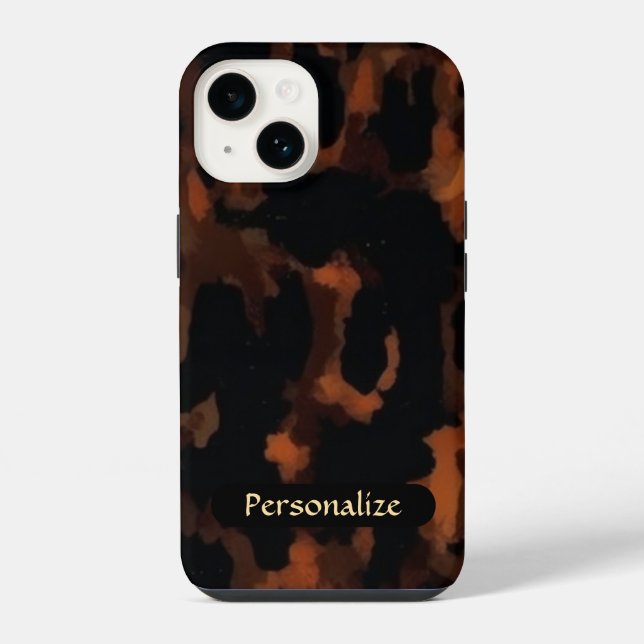 Tortoise Shell Pattern | Brown Black Elegant Chic Iphone Case (Back)