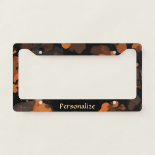 Tortoise Shell Pattern Brown Black Elegant Chic License Plate Frame