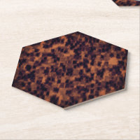 Tortoise Shell Print Pattern Decorative Hexagon Paper Coaster