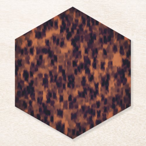 Tortoise Shell Print Pattern Decorative Hexagon Paper Coaster