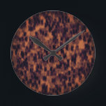 Tortoise Shell Print Pattern Decorative Home Decor Round Clock<br><div class="desc">Beautiful,  on trend accent piece for your home</div>