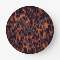 Tortoise Shell Print Pattern Decorative Home Decor Round Clock