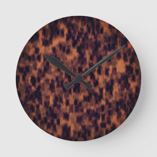 Tortoise Shell Print Pattern Decorative Home Decor Round Clock