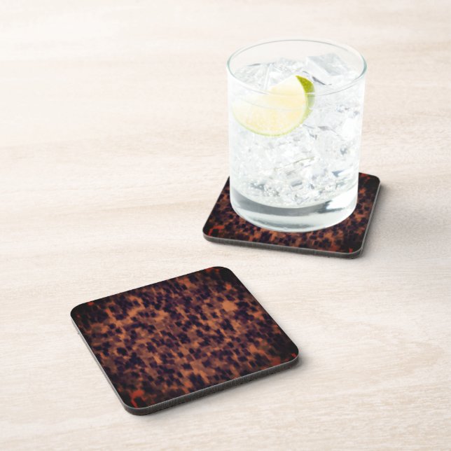 Tortoise Shell Print Pattern Decorative Kitchen Beverage Coaster (Right Side)