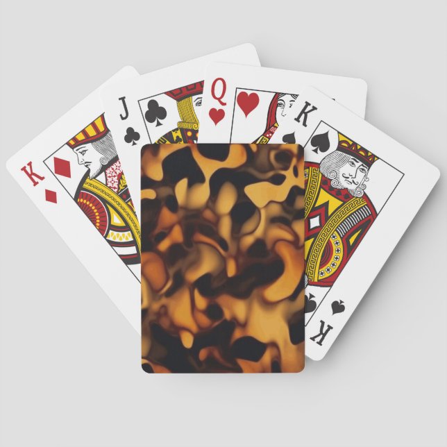 Tortoise Shell Turtle Shell Pattern Amber Brown Poker Cards (Back)