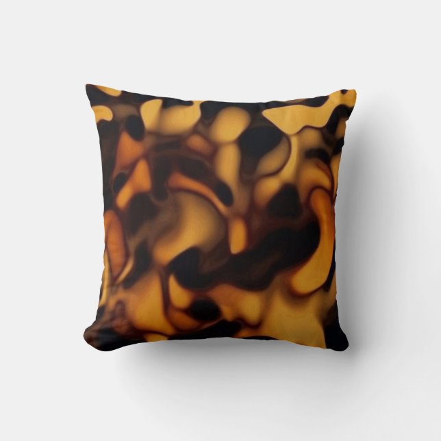 Tortoise Shell Turtle Shell Pattern Amber Brown Throw Pillow (Front)