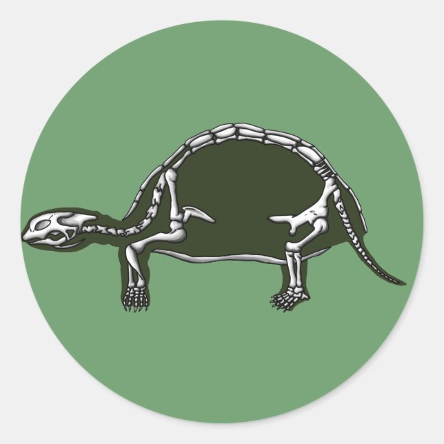 tortoise skeleton classic round sticker (Front)