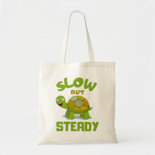 tortoise slow but steady tote bag
