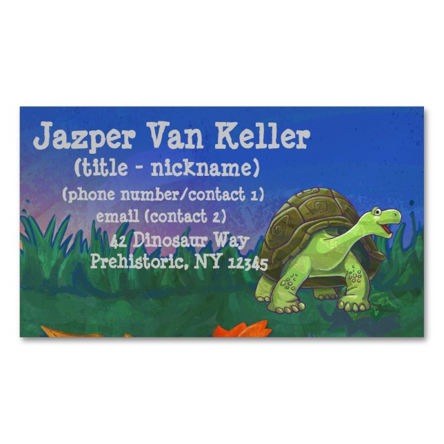 Tortoise Stationery Business Card Magnet (Front)