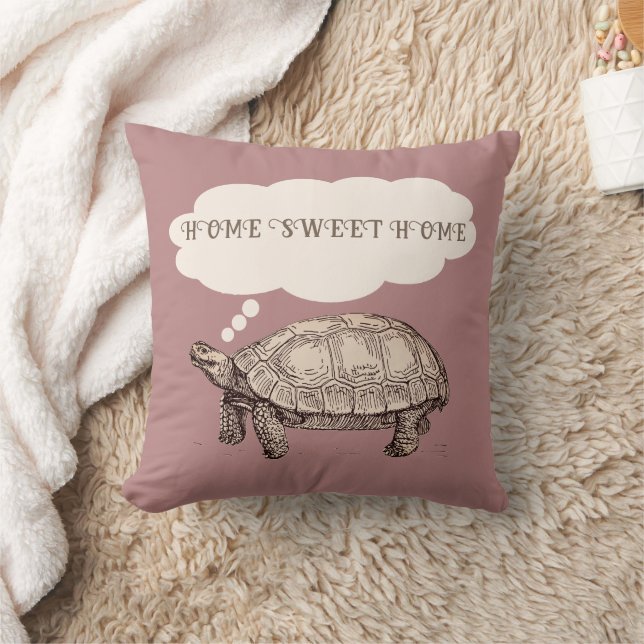 Tortoise / Turtle Funny Throw Pillow (Purple) (Blanket)