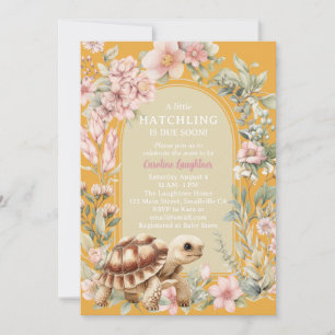 Tortoise Turtle Girl Baby Shower Invitation