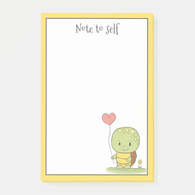 Tortoise With A Balloon Personalized Post-it Notes (Front)