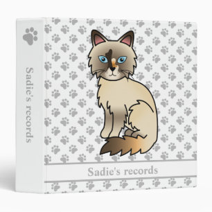 Tortoiseshell Birman Cute Cat & Pet Records Text 3 Ring Binder