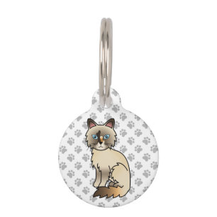 Tortoiseshell Birman / Ragdoll Cat & Pet's Info Pet ID Tag