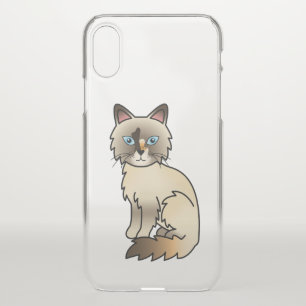 Tortoiseshell Birman / Ragdoll Cute Cartoon Cat iPhone XS Case