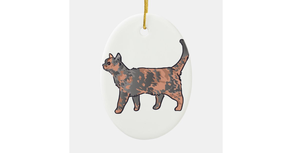 Tortoiseshell Cat Ceramic Ornament | Zazzle