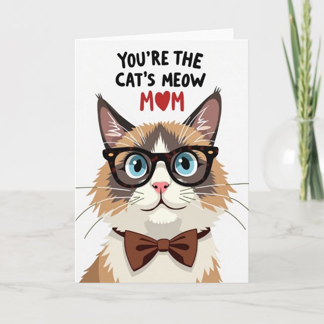 Tortoiseshell Cat Mom Card (Front)